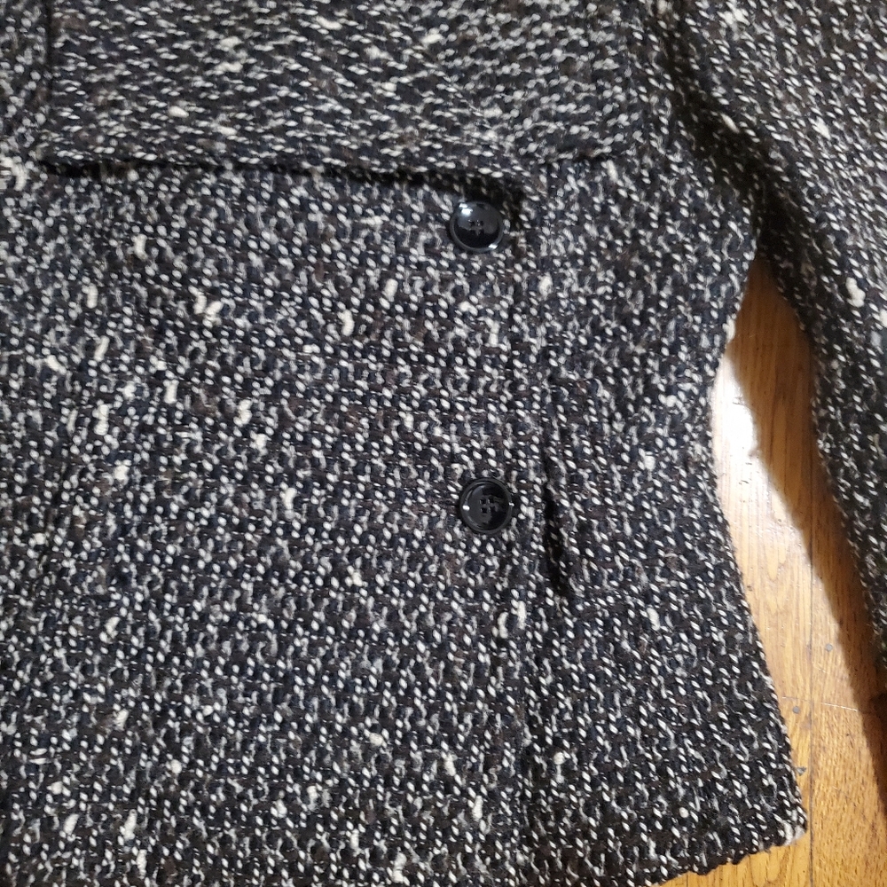 Zara Womens Brown and Black Tweed Boucle Cropped Jacket Size 4 - Picture 3 of 6